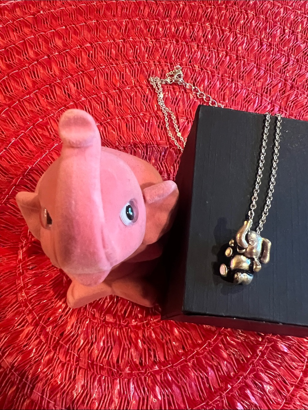 Elephant Pendant Necklace - Silver Tone